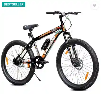  LEADER Beast 26T with Front Suspension and Disc Brake and Complete Accessories 26 T Mountain Cycle (Single Speed, Black, Only Fro